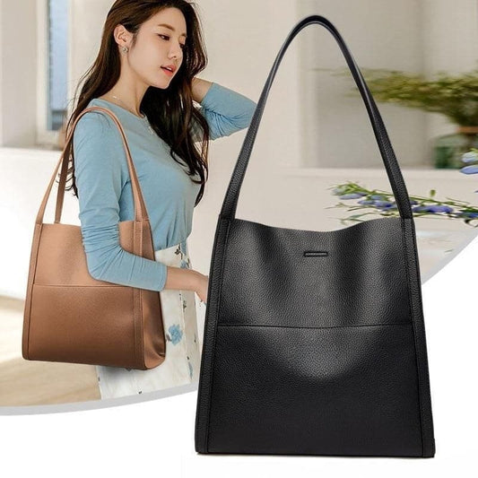 🥳👜Bolso sencillo y monocolor de piel auténtica - Compre 2 envío gratis