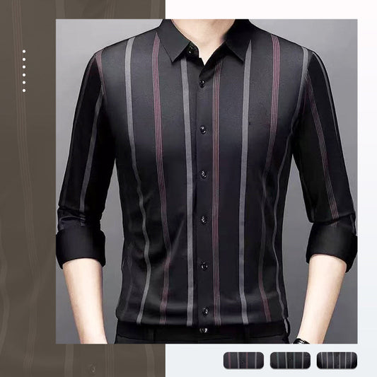 🔥50%OFF Christmas Sale🔥Men's Thickened Striped Lapel Button Down Shirts - Buy 2 Get Free Shipping