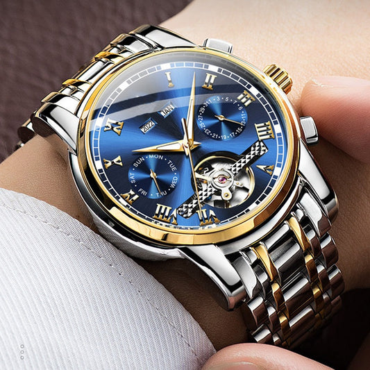 Men's Skeleton Automatic Watch - Visible Mechanical Movement | Stainless Steel Case